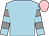 Light blue, grey hooped sleeves, pink cap (Michael H Sly Dr T Davies Mrs Pam Sl)