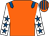 Orange, royal blue epaulets, white sleeves, royal blue stars, orange and royal blue striped cap (Mr S Birdseye)