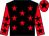 Black, red stars, red sleeves, black stars, red cap, black star (Bb Thoroughbreds)