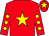 Red, yellow star, red sleeves, yellow spots, red cap, yellow star (Mrs Susan Keable)