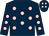 Dark blue, pink spots (Haxted Racing)