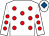 White, red spots, white cap, royal blue diamond (Joseph M Doyle & Elizabeth M Walker & Richard C Ryan)