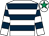 White & dark blue hoops, white cap, emerald green star (T M Hegarty)