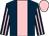 Dark blue, pink stripe, striped sleeves, pink cap (Miss Kerry Lee)