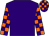 Purple, purple and orange check sleeves and cap (Plan B)