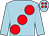 Light blue, large red spots and spots on cap (The Kingpins)