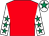 Red, white sleeves, emerald green stars, white cap, emerald green star (Mr & Mrs Mark Laws)