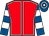 Red, white seams, royal blue and white hooped sleeves and cap (Tony Hayward & Jack Barber)
