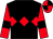 Black, red triple diamond, red sleeves, black armlets, quartered cap (Mr Les De La Haye)