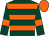 Dark green, orange hoops, armlets and cap (Miss Sarah Carter)