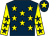 Dark blue, yellow stars, yellow sleeves, dark blue stars, dark blue cap, yellow star (Give It A Go Partners)