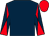 Dark blue, dark blue and red diabolo on sleeves, red cap (Mr D J Dyson)