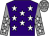 Purple, white stars, grey sleeves, white stars, grey cap, white stars (Mr Ben Parish)
