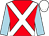RED, WHITE cross belts, LIGHT BLUE sleeves, WHITE cap (Rhs Ltd & Mr R Fox)