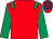 Red, emerald green epaulets and sleeves, red and royal blue check cap (Lynn Siddall Racing II)
