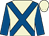 Beige, royal blue cross belts and sleeves (Mr A M Mitchell)
