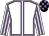 White, mauve seams, striped sleeves, black and mauve check cap (Mr George Brian Davidson)