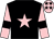 Black, pink star, pink sleeves, black armlets and stars on pink cap (Mr E R Griffiths)