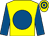 Yellow, royal blue disc & sleeves, hooped cap (Painestown Syndicate)