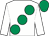 White, emerald green large spots, emerald green cap (Patrick Joseph McCann)