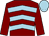 Maroon & light blue chevrons, maroon sleeves, light blue cap (Castle Beech Partnership)