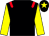 BLACK, RED epaulets, YELLOW sleeves, BLACK cap, YELLOW star (Thistle Bloodstock Limited)