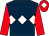 Dark blue, white triple diamond, red sleeves, red cap, white diamond (Cahill, Atwell & Crofts)