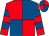 Red and royal blue (quartered), hooped sleeves, royal blue and red quartered cap (Spitalized Racing)
