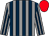 Grey and dark blue stripes, red cap (Tarzan Bloodstock)