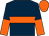 Dark blue, orange hoop, halved sleeves, orange cap (Crab Apple Racing Limited)