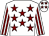 White, maroon stars, striped sleeves and stars on cap (Mr W Fisher, Mr R Gray & Partners)