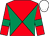 Red and emerald green diabolo, red sleeves, emerald green armlets, white cap (Threes Company)