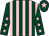 Dark green and pink stripes, dark green sleeves, pink stars, dark green cap, pink star (Srb Equine)