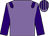 Mauve, purple epaulets and sleeves, striped cap (Mr Guy Brook)