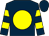 Dark blue, yellow disc, hooped sleeves (Six Or Sticks)