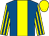Royal blue, yellow stripe, yellow and royal blue striped sleeves, yellow cap (Miss S Groves)