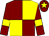 Maroon and yellow (quartered), maroon sleeves, yellow armlets and star on cap (The Cheltenham Flyers)