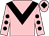 Pink, black chevron, pink sleeves, black spots, pink cap, black diamond (Dave & Emma Evans)