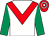 White, red chevron, emerald green sleeves, red and white hooped cap (Mr N Willis)