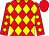 Red & yellow diamonds, red cap (P A Ryan)