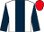 White, dark blue stripe and sleeves, red cap (Mr Charles Pelham & Mr Henry Pelham)