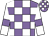 Mauve and white check, white sleeves, mauve armlets (I & C Gosden, M Sharp & G Kennington)