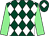 Dark green and white diamonds, light green sleeves, dark green cap, white diamond (F Newton, J J Barber & J Barber)