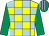 Yellow & light blue check, emerald green sleeves, emerald green & light blue striped cap (Nasir Askar)