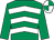 Emerald green & white chevrons, emerald green sleeves, quartered cap (Mrs John M Weld)