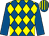 Royal blue & yellow diamonds, royal blue sleeves, striped cap (Men Of Forty Eight Syndicate)