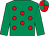 Emerald green, red spots, emerald green sleeves, quartered cap (Dr John Gerard McGuinness)