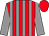 Red & grey stripes, grey sleeves, red cap (P Garvey)