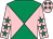 Emerald green and pink diabolo, pink sleeves, emerald green stars, pink cap, emerald green stars (Kittymore Racing)
