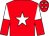 Red, white star, white and red halved sleeves, red cap, white stars (Mr C Honour)